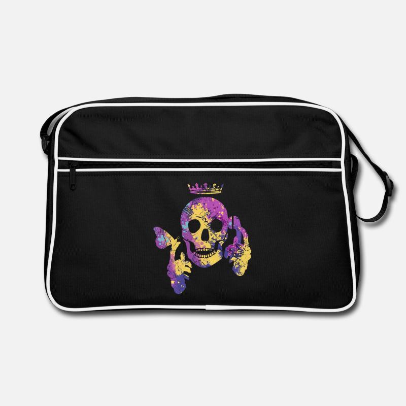 Crâne avec papillon Sac Retro