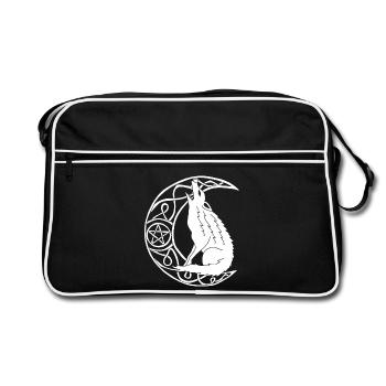 Hurlement du loup blanc - Sac Retro - noir/blanc - Devant