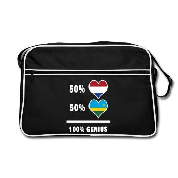 Rwanda et Pays-Bas génie / cadeau - Sac Retro - noir/blanc - Devant