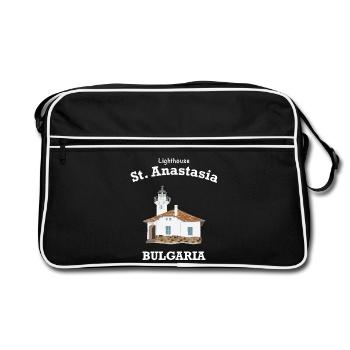 Bulgaria Lighthouse Monastery Island St. Anastasia - Retro Bag - black/white - Front