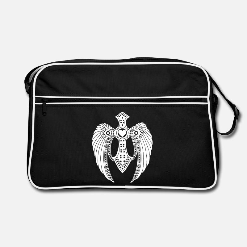 weißer gefallener Engel Retro Tasche
