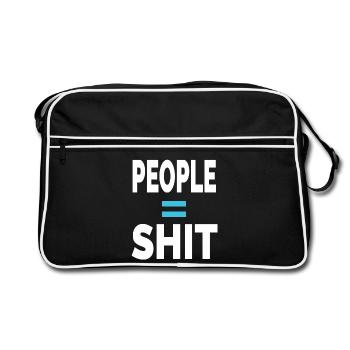 PEOPLE = SHIT - Retro Bag - black/white - Front