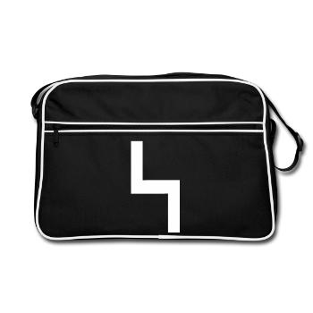 Vom Spiel inspirierte Form aus den 80er Jahren - Retro Tasche - Schwarz/Weiß - Vorne