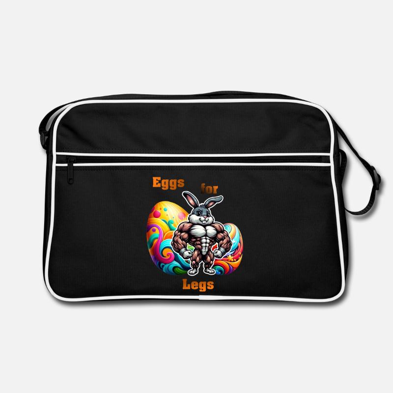 Eggs for Legs - Retro Tasche - Schwarz/Weiß