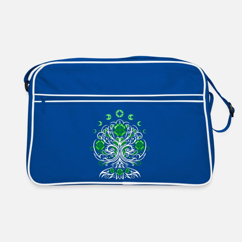 St Patricks Day Lebensbaum mit Mondphasen Retro Tasche