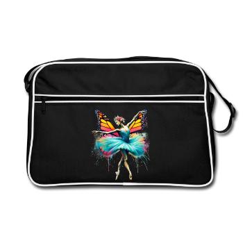 Ballerine avec des ailes de papillon papillons tutu - Sac Retro - noir/blanc - Devant