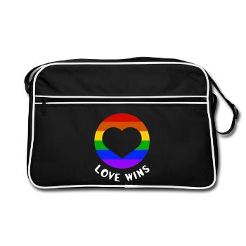 Love wins - Retro Bag - black/white - Front
