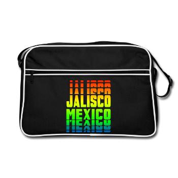Jalisco Mexiko Regenbogen Design - Retro Tasche - Schwarz/Weiß - Vorne