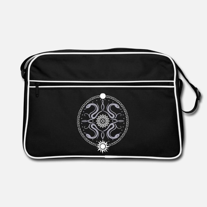 Roue serpentine avec soleil et lune Sac Retro