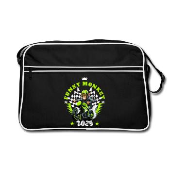 Funny Monkey - Retro Bag - black/white - Front