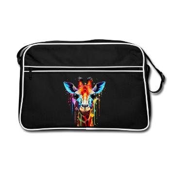 Explosion de couleurs vibrantes de girafe - Sac Retro - noir/blanc - Devant