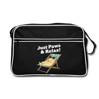Relax cat in deck chair - Retro Bag - black/white - Front