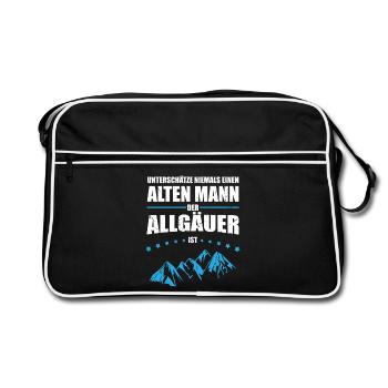 Cadeau Vieil Homme - Allgäuer | Vintage rétro - Sac Retro - noir/blanc - Devant