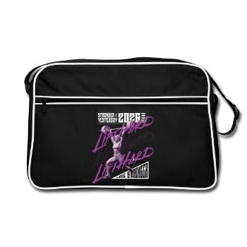 Femme en haltérophilie, version rose violet clair - Sac Retro - noir/blanc - Devant