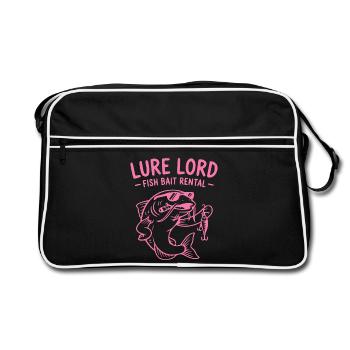 Lure Lord, T-shirt Drôle de Pêcheur, Sweat à capuche, Chaussettes - Sac Retro - noir/blanc - Devant
