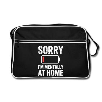 Low social battery of introverted lives - Retro Bag - black/white - Front