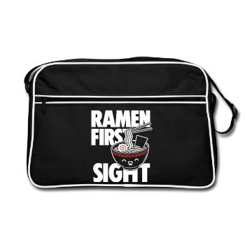 Premier design de nouilles Kawaii pour les ramen - Sac Retro - noir/blanc - Devant