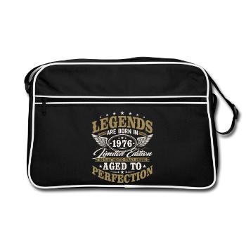 Cadeau d’anniversaire vintage Born 1976 - Sac Retro - noir/blanc - Devant