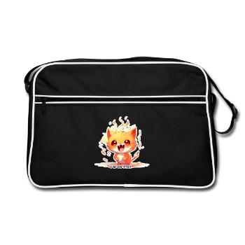 I’m on Fire – Chat enflammé avec du pouvoir - Sac Retro - noir/blanc - Devant
