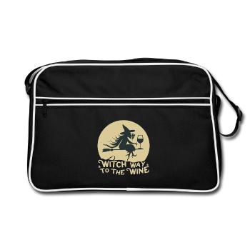 Chemin de la sorcière vers le vin - Sac Retro - noir/blanc - Devant