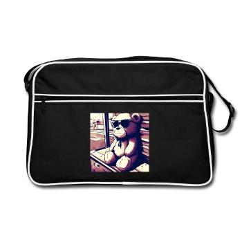 Teddy Manga II - Retro Tasche - Schwarz/Weiß - Vorne