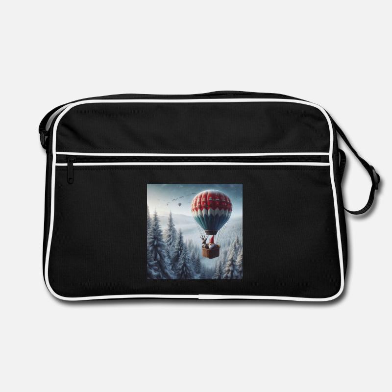 Gnome et renne dans une montgolfière Sac Retro