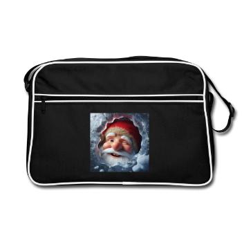 Diablotin regardant à travers la glace en riant - Sac Retro - noir/blanc - Devant