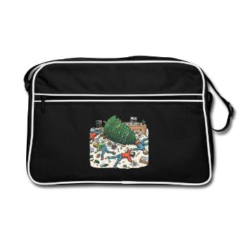 Exuberant Christmas tree party - Retro Bag - black/white - Front