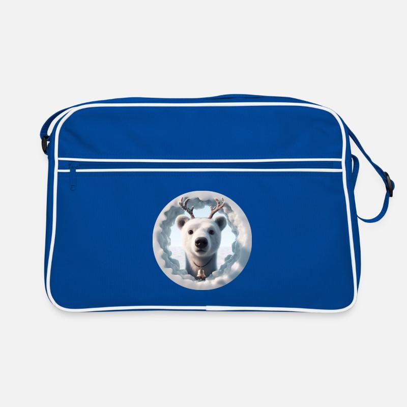 Rentier Kopf schaut durch Eis Retro Tasche