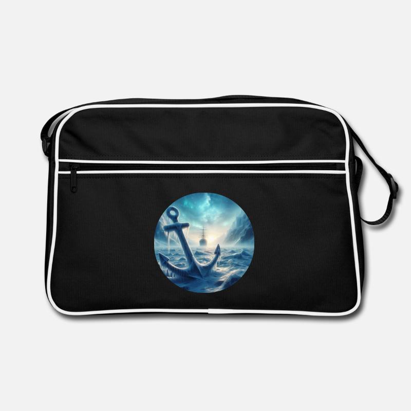 Anker und Schiff Eis Landschaft Retro Tasche