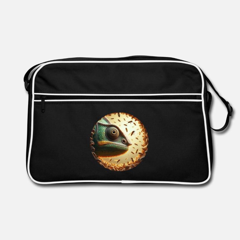 Caméléon avec animation d’abeilles Sac Retro