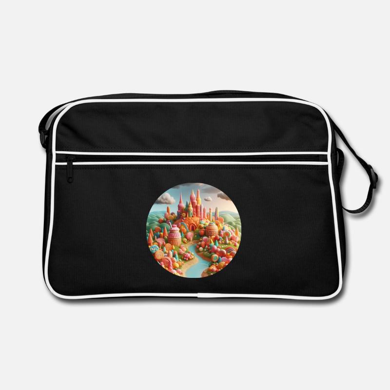 Candy World Landschaft bunt Animation Retro Tasche