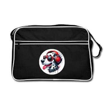 Dalmatian Dog Patches Noir Blanc Casque - Sac Retro - noir/blanc - Devant