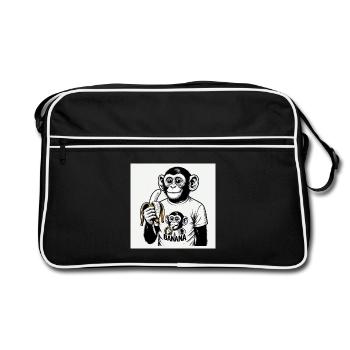 Un singe et sa banane - Sac Retro - noir/blanc - Devant