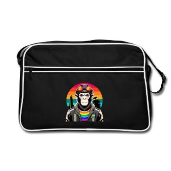 Diversity in vibration: The modern-retro monkey - Retro Bag - black/white - Front