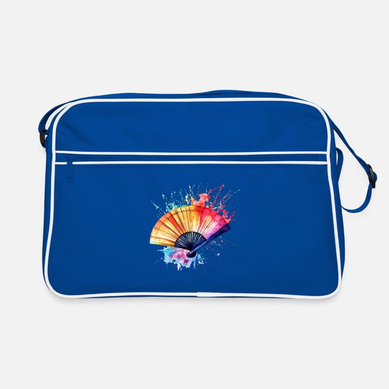 Lebendiger Aquarell-Fächer Retro Tasche