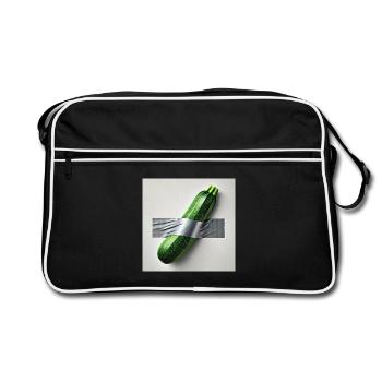 Zucchini framed by ribbon - Retro Bag - black/white - Front