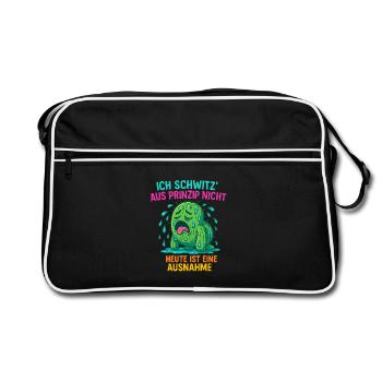 Drôle de design de cactus – « Je transpire par principe - Sac Retro - noir/blanc - Devant