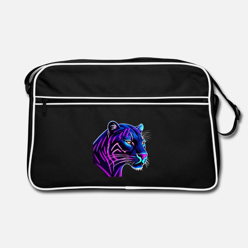Panther in neon colors Retro Bag
