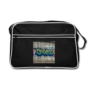 Graffiti Expression T-Shirt - Retro Tasche - Schwarz/Weiß - Vorne