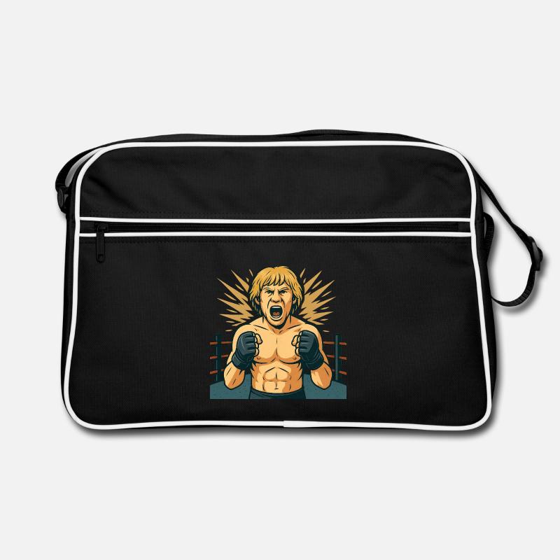 Combative boxing hero comic style Retro Bag