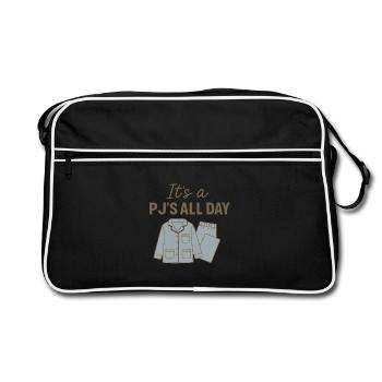 PJ'S All Day – Lazing around in your pyjamas - Retro Bag - black/white - Front