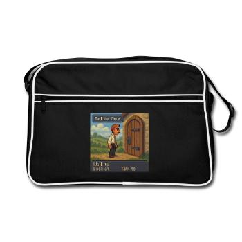 Talk to Door - Pixel Art Gaming - Retro Bag - black/white - Front