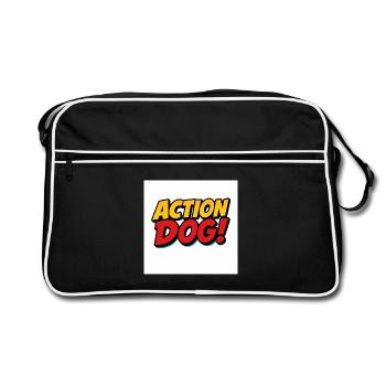 Style de bande dessinée de chien d’action - Sac Retro - noir/blanc - Devant