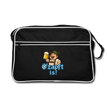 O'zapft is Volksfest, Lustiges Bayern & Bier Shirt - Retro Bag - black/white - Front