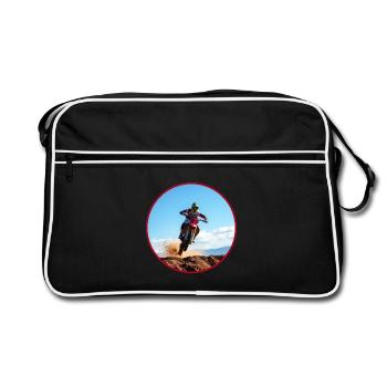 Motocross colour logo - Red - Retro Bag - black/white - Front