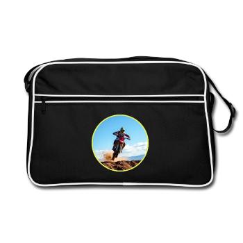 Logo de couleur motocross - Jaune - Sac Retro - noir/blanc - Devant