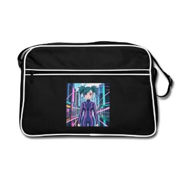 Neon Cybersuit Light Lines - Retro Bag - black/white - Front