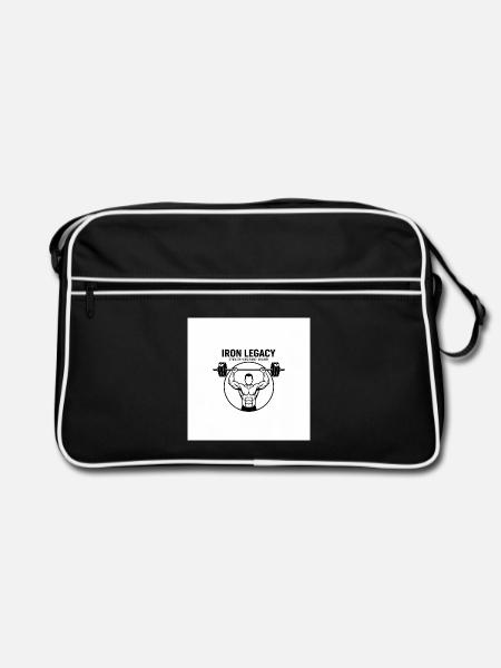 IRON_LEGACY GYM - Retro Bag - black/white - Front