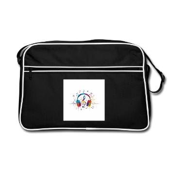 Conception musicale colorée pour casques - Sac Retro - noir/blanc - Devant